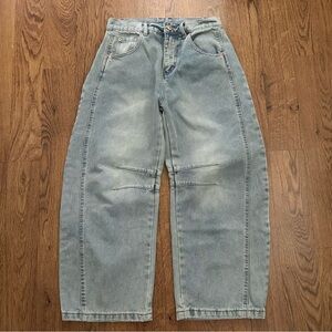 Miss Love Stylish light blue barrel cotton Jeans size medium oversized